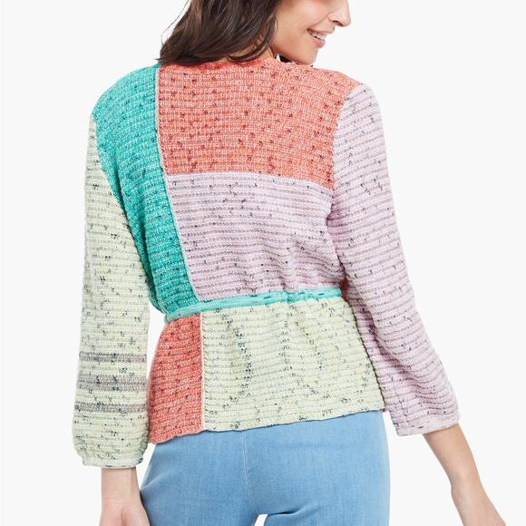 Nic + Zoe NWT Color Crush Wrap Around Tie Knit Cardigan Sweater - Picture 2 of 13